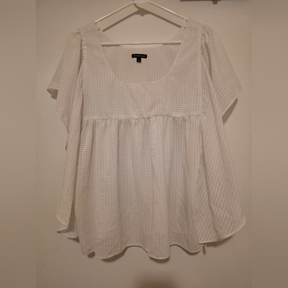 Who What Wear Tops - Who What Wear White Checkered Blouse